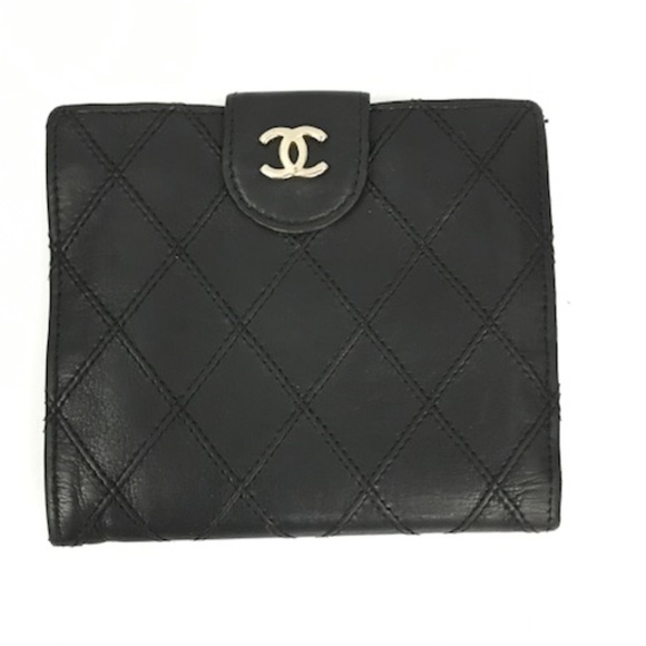 CHANEL Handbags - Authentic Chanel Black Leather Bifold Wallet